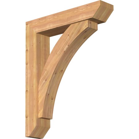 Ekena Millwork Thorton Slat Smooth Bracket w/ Offset Brace, Western Red Cedar, 7 1/2"W x 36"D x 44"H BKT0806X36X44THR06SWR